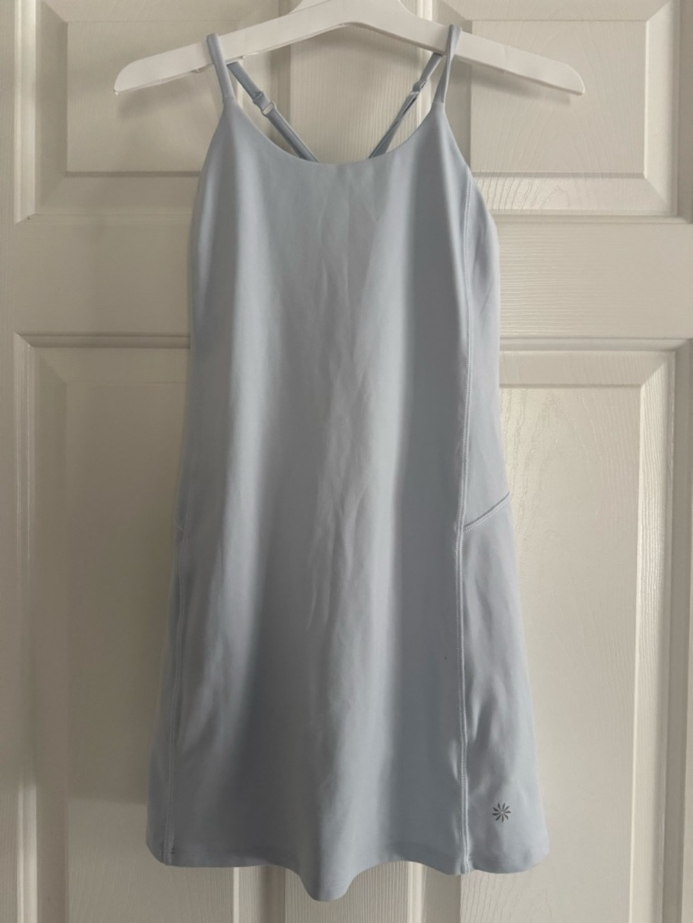 Athleta Girl Light Blue Tank Dress with Built-in shorts and bra Size 8-10/M
